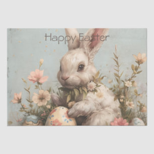 Cute Bunny Eggs Flowers Easter Tissue Paper