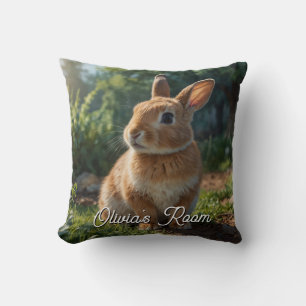 Cute Bunny English cottage garden Easter Cushion