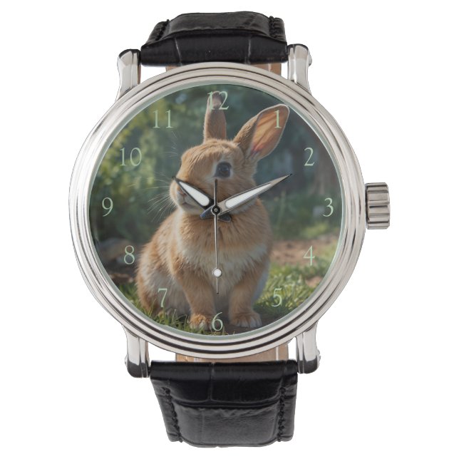 Cute Bunny English cottage garden Easter  Watch (Front)