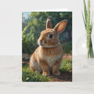 Cute Bunny English cottage garden Holiday Card