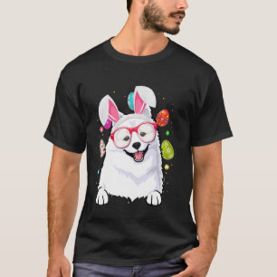 Cute Bunny Eskimo Dog Face Easter Eggs Easter Day T-Shirt
