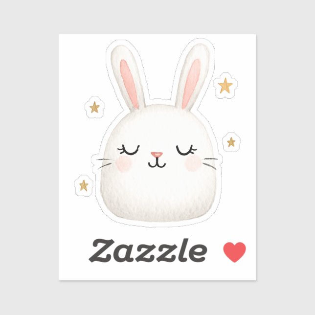 Cute Bunny Face – Adorable White Rabbit Set (Sheet)
