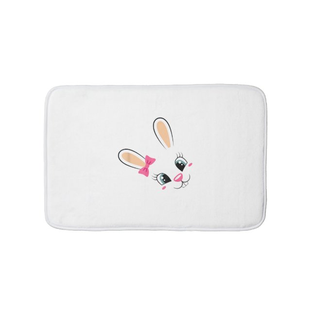Cute Bunny Face Easter Bunny Funny Rabbit Girls Ea Bath Mat (Front)