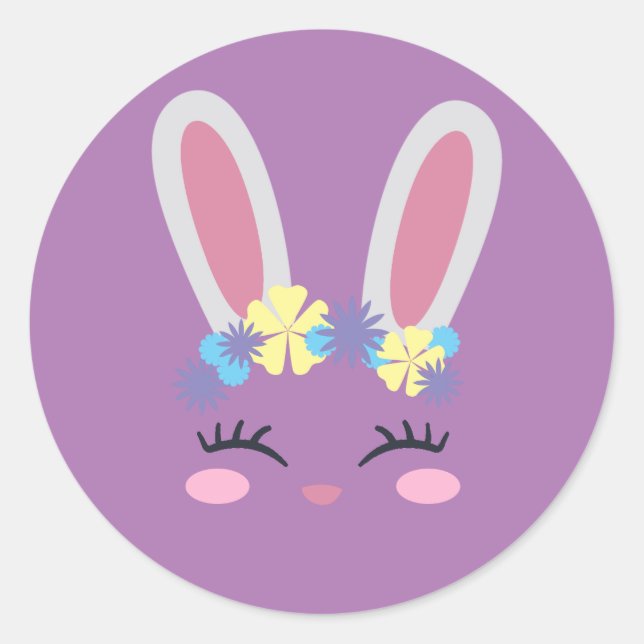 Cute Bunny Face Easter Stickers (Front)
