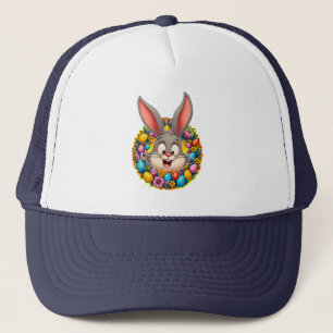 Cute Bunny Face – Easter Wreath Style boné Trucker Hat