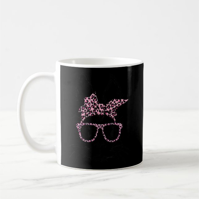 Cute Bunny Face Leopard Glasses Headband Happy Eas Coffee Mug (Left)