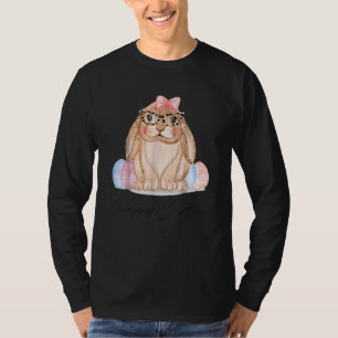 Cute Bunny Face Leopard Glasses Headband Happy Eas T-Shirt