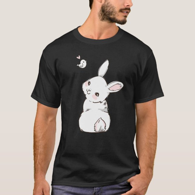 Cute Bunny Face Leopard Glasses Headband Happy Eas T-Shirt (Front)