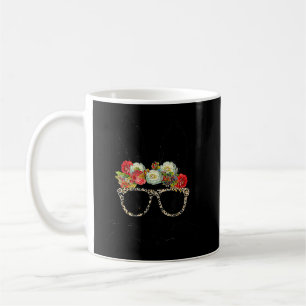 Cute Bunny Face Leopard Print Glasses Easter 1 Coffee Mug