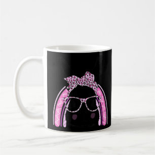 Cute Bunny Face Leopard Rainbow Tie Easter Day Gir Coffee Mug