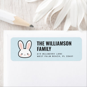 Cute Bunny Face Rabbit Face Return Address