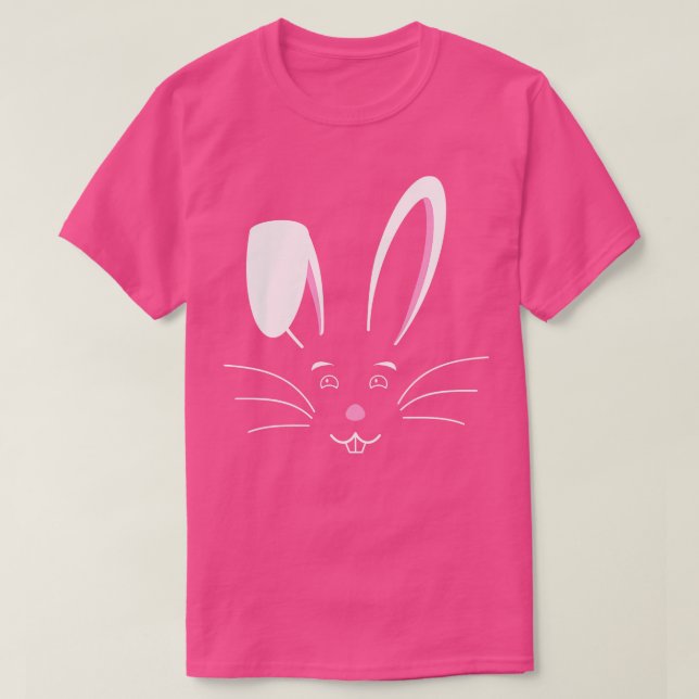 Cute Bunny Face Rabbit Happy Easter T-Shirt (Design Front)