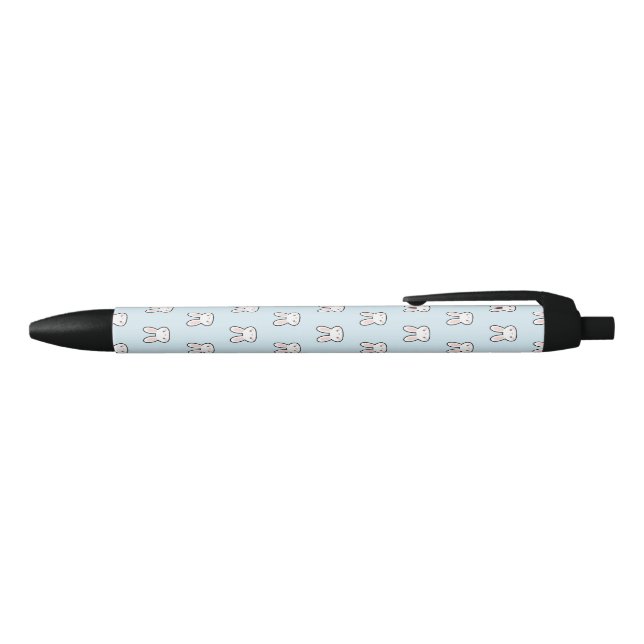Cute Bunny Face Rabbit Pattern Black Ink Pen (Top)