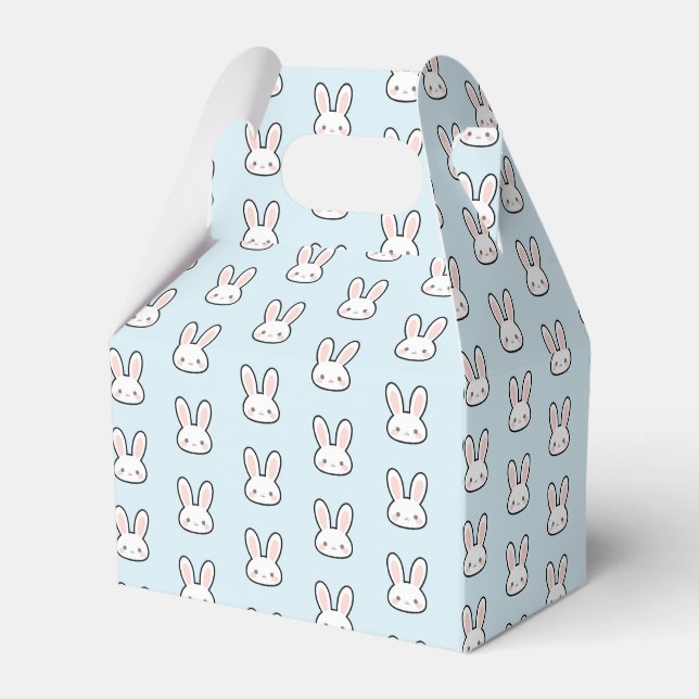 Cute Bunny Face Rabbit Pattern Favour Box (Front Side)