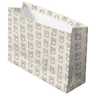 Cute Bunny Face Rabbit Pattern Large Gift Bag
