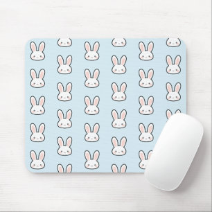 Cute Bunny Face Rabbit Pattern Mouse Mat