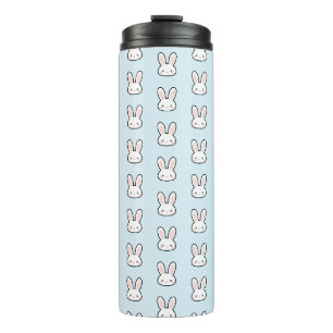Cute Bunny Face Rabbit Pattern Thermal Tumbler