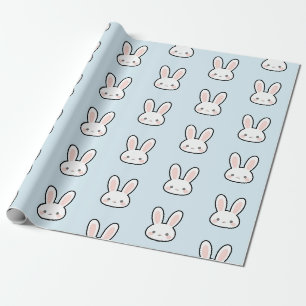 Cute Bunny Face Rabbit Pattern Wrapping Paper