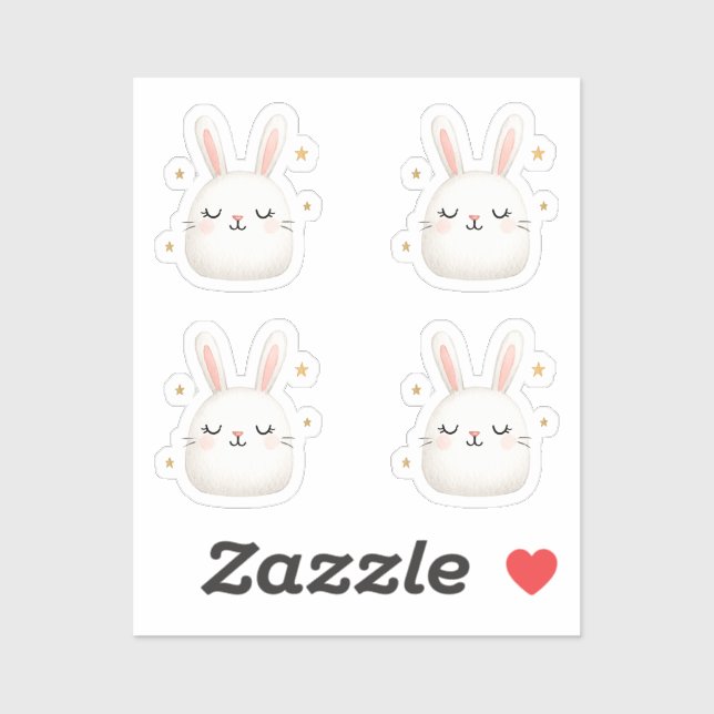 Cute Bunny Face Set – Adorable White Rabbit Set (Sheet)