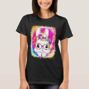 Cute Bunny Face Tie Dye Glasses Easter Day Women G T-Shirt