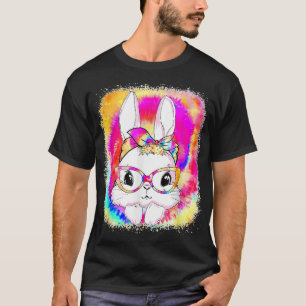 Cute Bunny Face Tie Dye Glasses Easter Day Women G T-Shirt