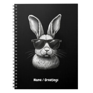 Cute Bunny Face With Sunglasses For Kids Notebook