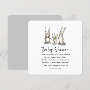 Cute Bunny Family Baby Shower Invitation