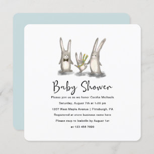 Cute Bunny Family Baby Shower Invitation