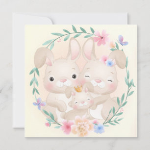Cute Bunny Family Holiday Card