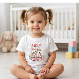 Cute Bunny Family Love Makes Everything Better Baby T-Shirt