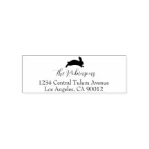 Cute Bunny Family Name Return Address