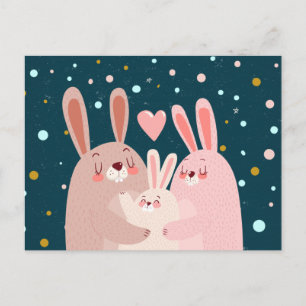 Cute Bunny Family Postcard