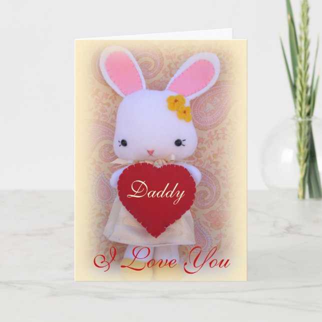 Cute Bunny Father's Day Greeting Card (Front)