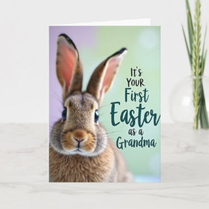 Cute Bunny First Birthday Card