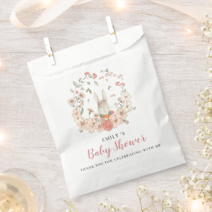 Cute Bunny Florals Thank You Baby Shower Favour Bags