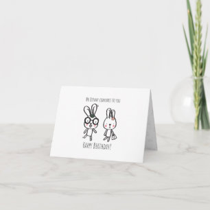 Cute Bunny folded Birthday Card for Kids