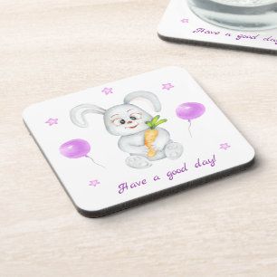 Cute Bunny for a positive mood  Coaster
