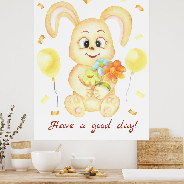 Cute Bunny for a positive mood Poster (Kitchen)