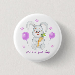 Cute Bunny for a positive mood Poster 3 Cm Round Badge