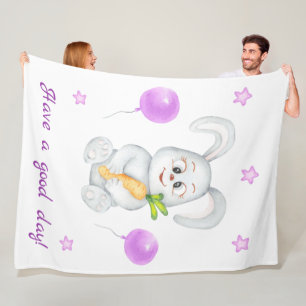 Cute Bunny for a positive mood Poster Fleece Blanket