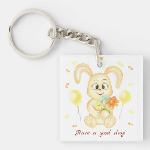Cute Bunny for a positive mood Poster Key Ring
