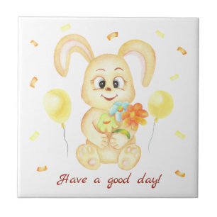Cute Bunny for a positive mood Poster Tile