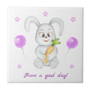 Cute Bunny for a positive mood Poster Tile