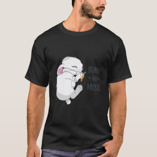 Cute Bunny Funny Rabbit Rodent Music T-Shirt