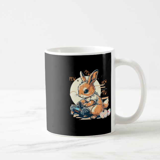 Cute Bunny Gaming Kids Boys Girls Anime Video Game Coffee Mug (Right)