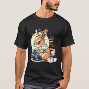 Cute Bunny Gaming Kids Boys Girls Anime Video Game T-Shirt