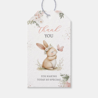 Cute Bunny Girl Baby Shower Gift Tags