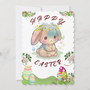 Cute Bunny Happy Easter card