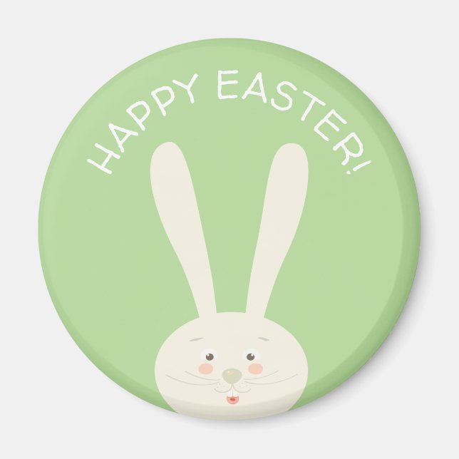 Cute Bunny Happy Easter Eggs Hunt Party Magnet (Front)
