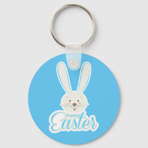 Cute Bunny Happy Easter Eggs Hunt Party Spring Key Ring